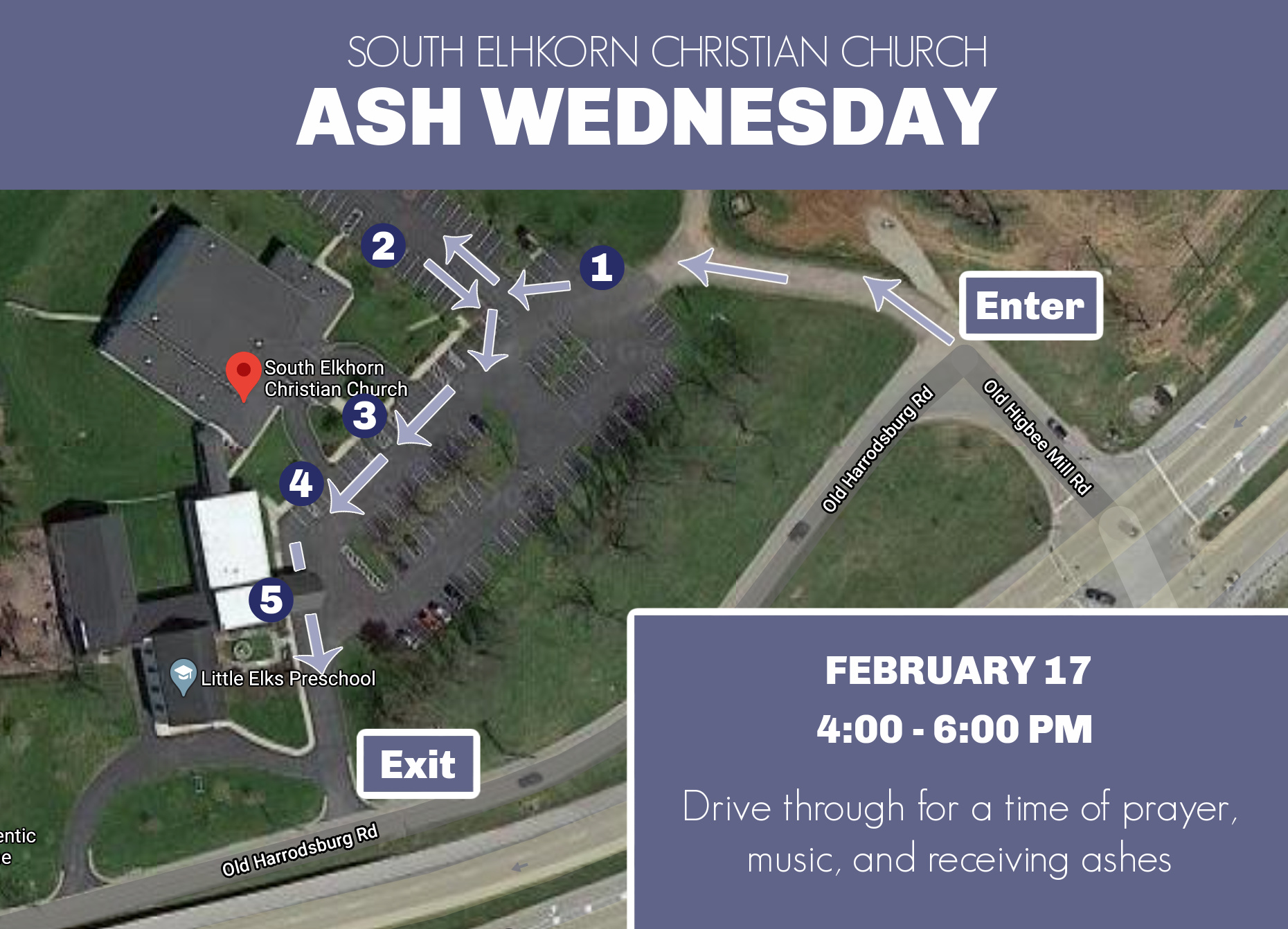Ash Wednesday Drive Through Route South Elkhorn Christian Church