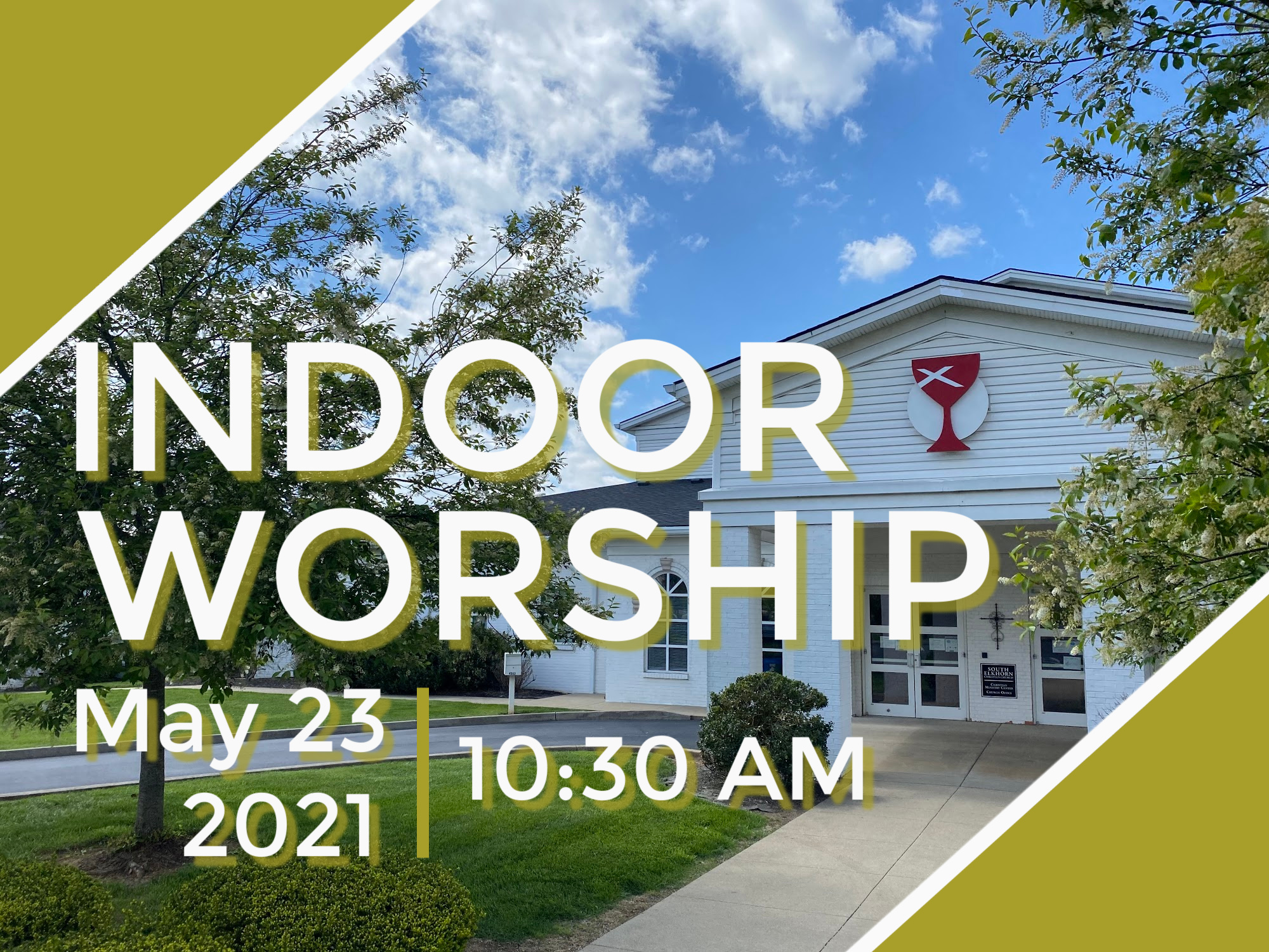 Return to indoor worship starting May 23. Two services on May 23. Learn more and register.